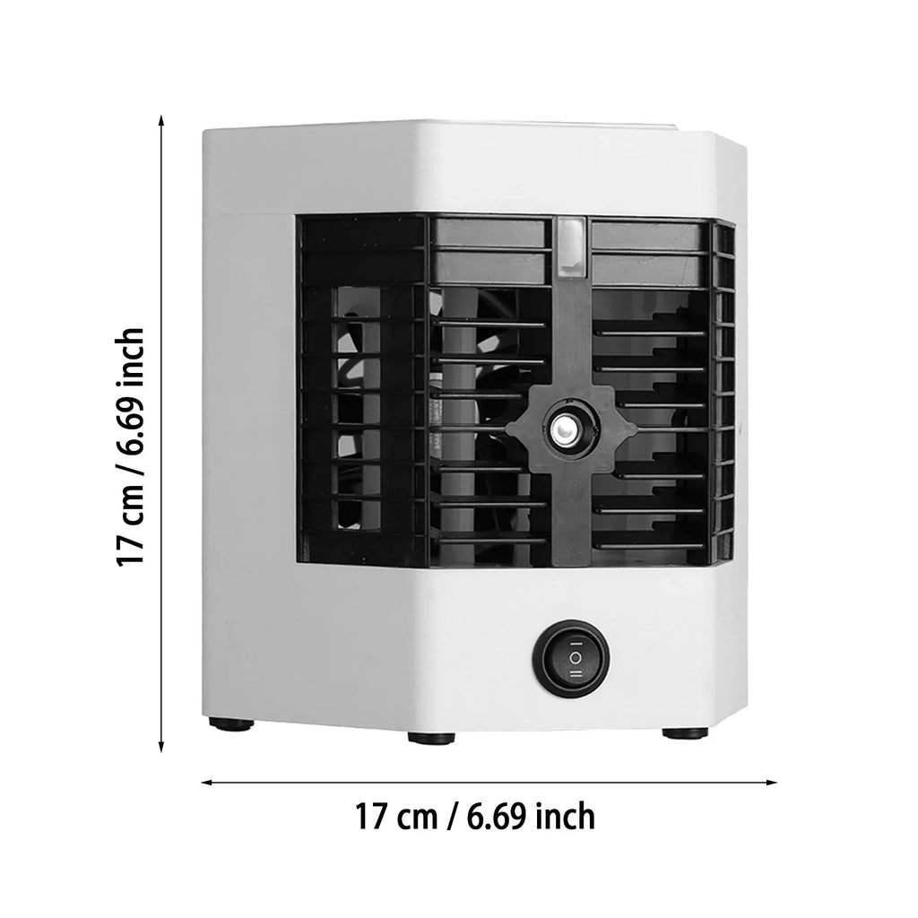 Mini Portable Air Cooler Personal Space Cooler Easy to Fill Water and Led Light and Portable Air Conditioner Device Cool Any Space Like Home office