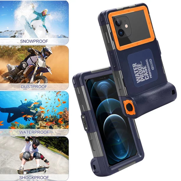 UrbanX Professional [15m/50ft] Swimming Diving Surfing Snorkeling Photo Video Waterproof Protective Case Underwater Housing for  30  And all Phones Up to 6.9 Inch  with Lanyard