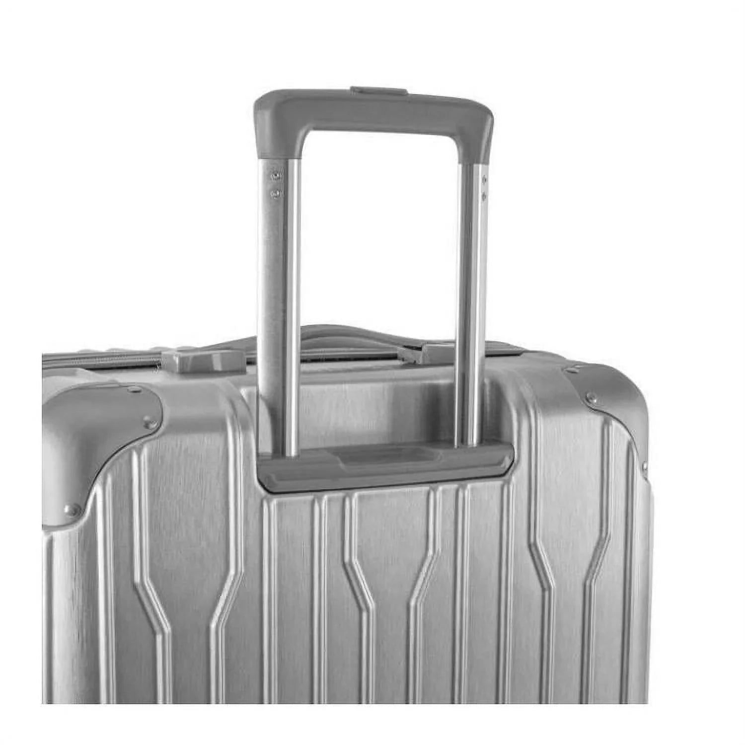 Heys Xtrak 21-Inch Lightweight,  Combination Lock, Expandable, Telescopic Handle System Carry-On Luggage with Spinner Wheels Silver