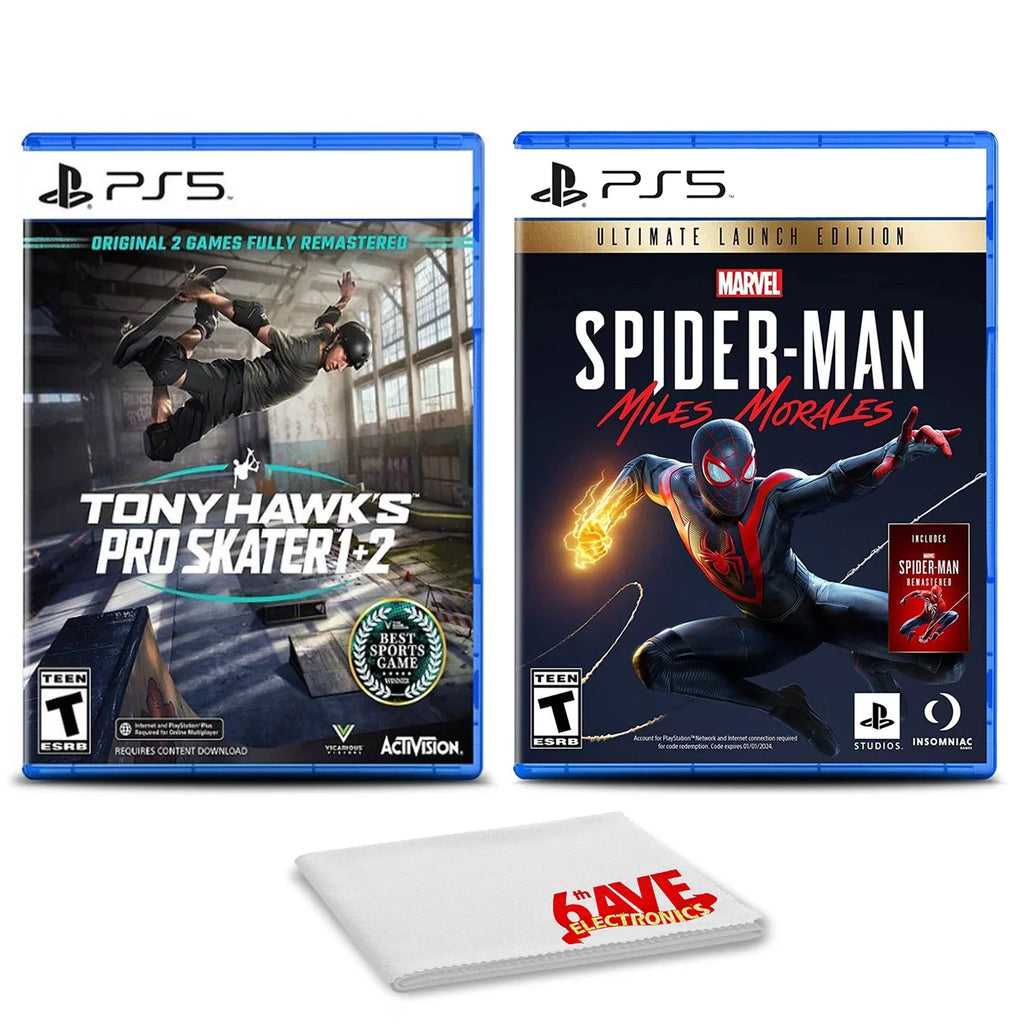 Tony Hawk's Pro Skater 1 and 2 With SpiderMan Miles Morales - Two Games For