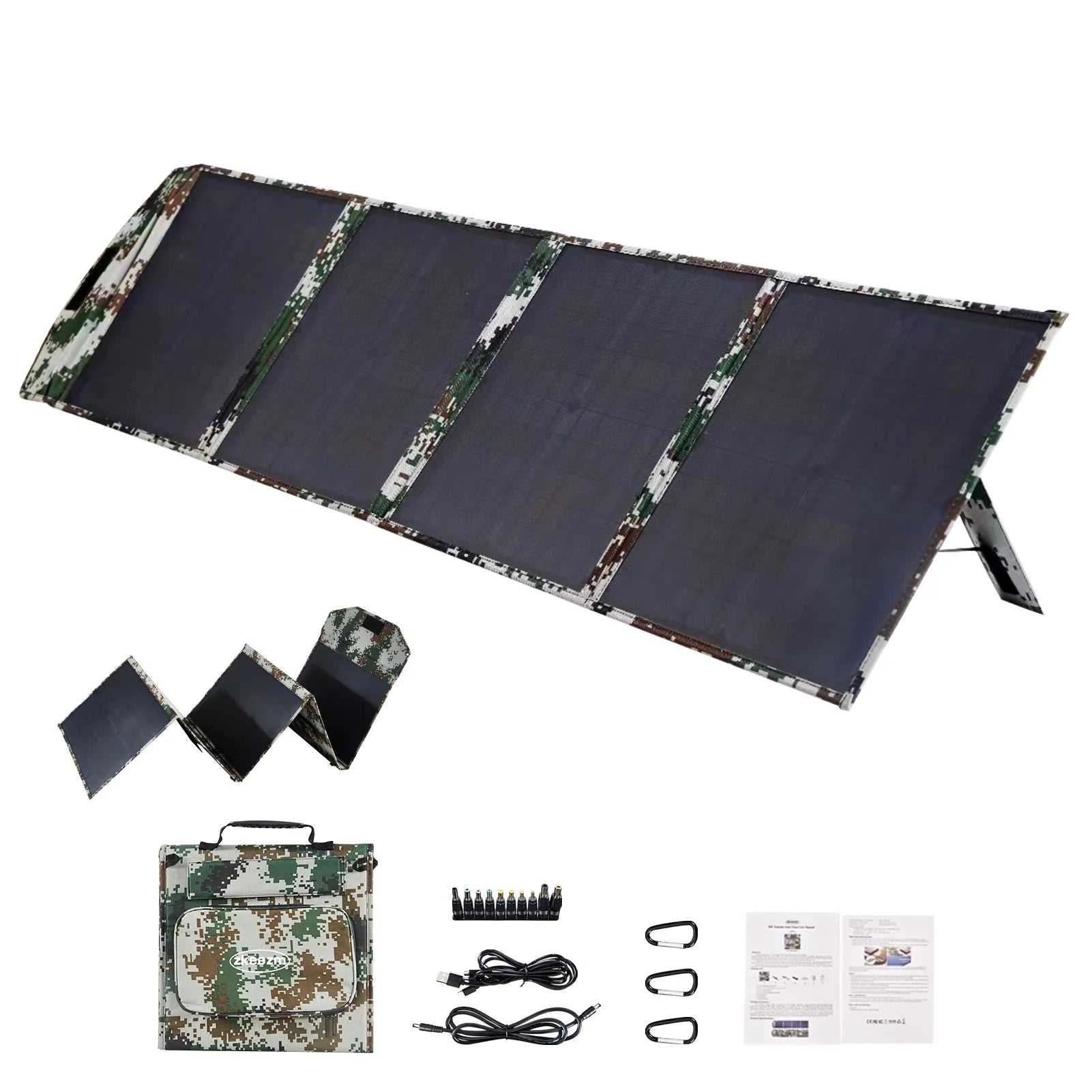 Solar Panels 80W Portable Camping Solar Kit Foldable for Power Station Generator Folding Solar Charger designed for