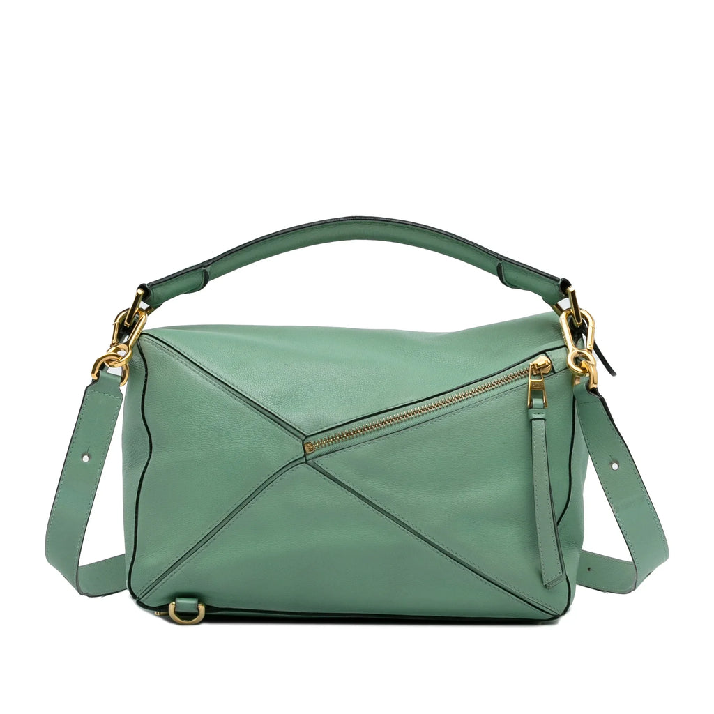 Pre-Owned Authenticated  Medium Puzzle Satchel Calf Leather Green Unisex (Good)