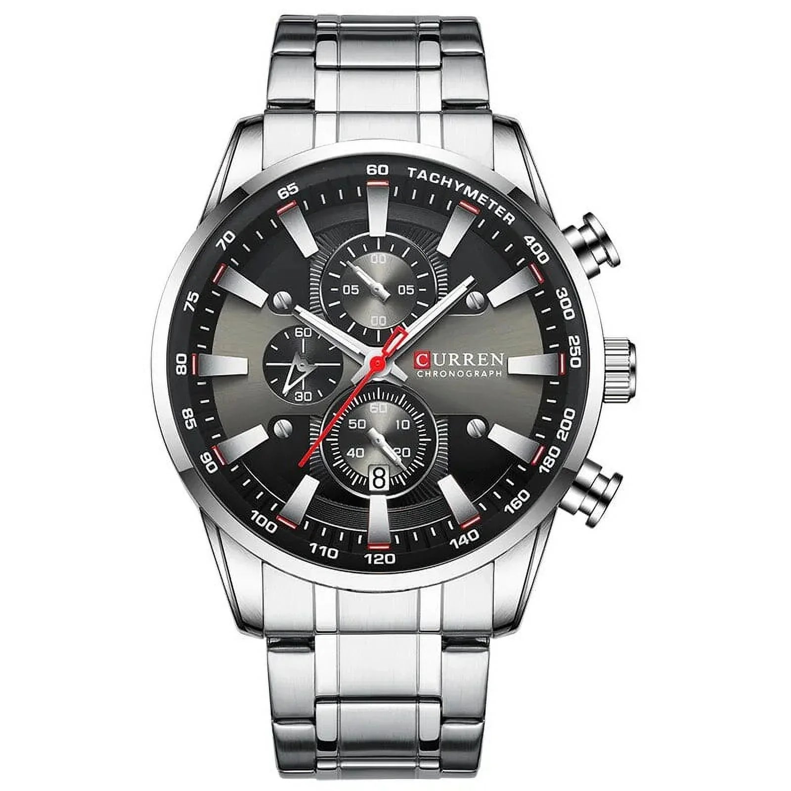 New Watches for Men Top Luxury Brand Quartz Men’s Watch Sport Waterproof Wrist Watches Chronograph Date Relogio Masculino Silver Black