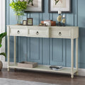 Console Table Sofa Table with Drawers for Entryway with Projecting Drawers and Long Shelf (Antique White,  : )
