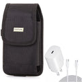 Holster Rugged Case Belt Clip w 10ft - Cable  Type- 25W Fast Home Charger for  Stylo 6 5 4 Plus,  5G, Harmony 4 - Lively Jitterbug Smart3 - Motorola One Zoom, Moto   Play
