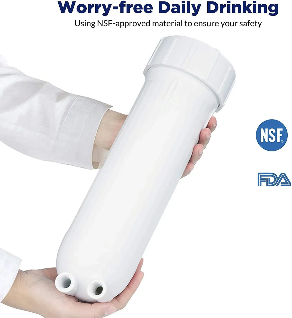 Reverse Osmosis Housing 3012 with 400GPD  Membrane Water Filter Cartridge, with 1/4" Quick Connector, 3/8" Fitting, Wrench Set