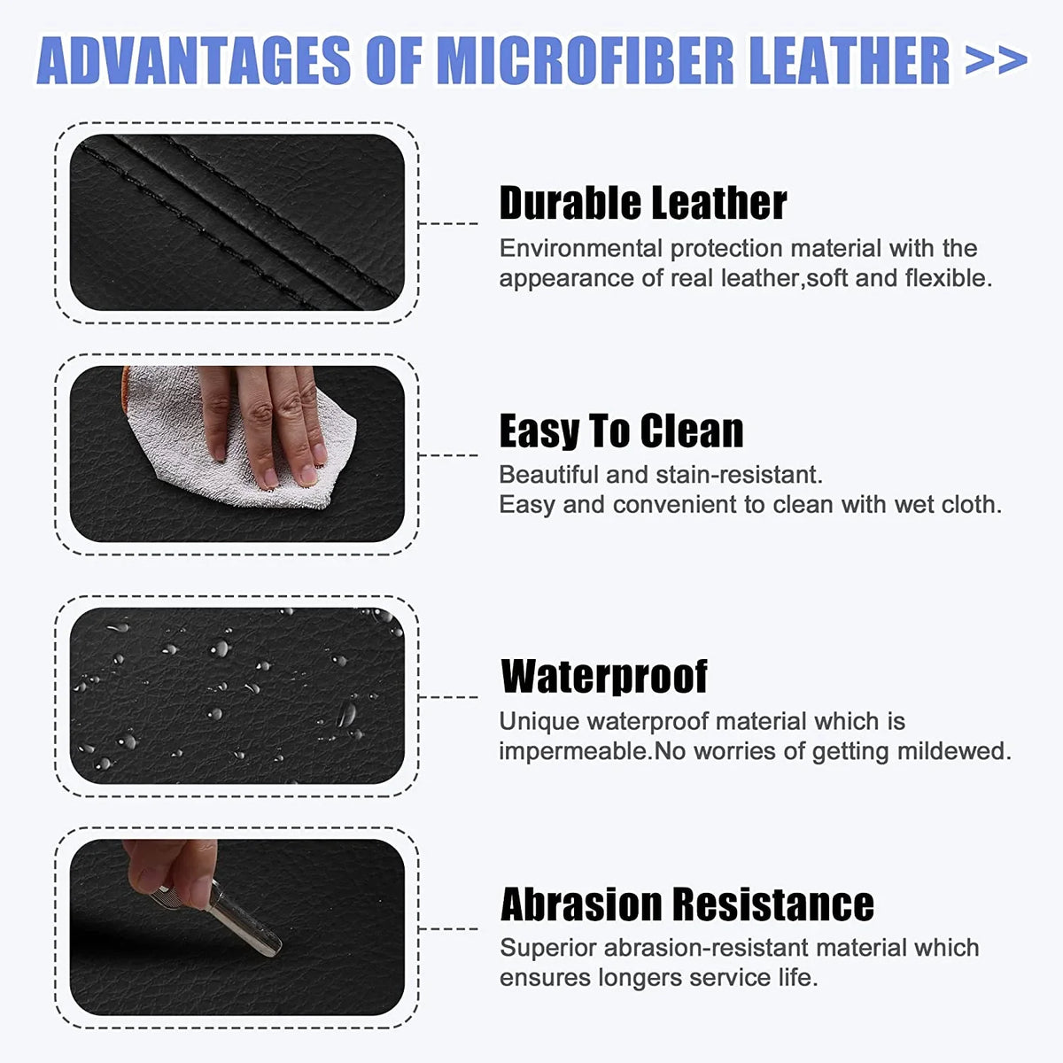 Pair Car Center Console Lid Armrest Seat Box Cover Protector Replacement Microfiber Leather for Acura  2007-2013 Armrest Lid Not Included Black