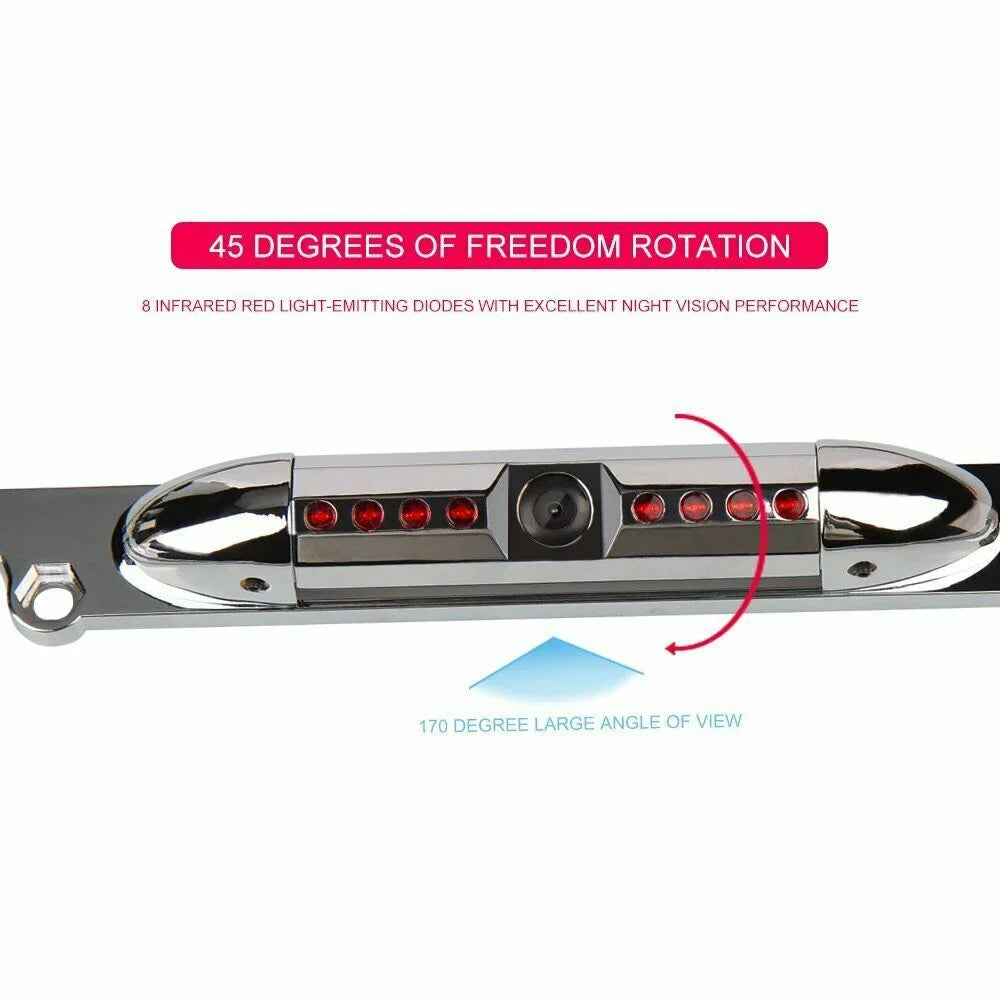 Universal Slim Chrome License Plate  Camera with Wide Viewing Angle