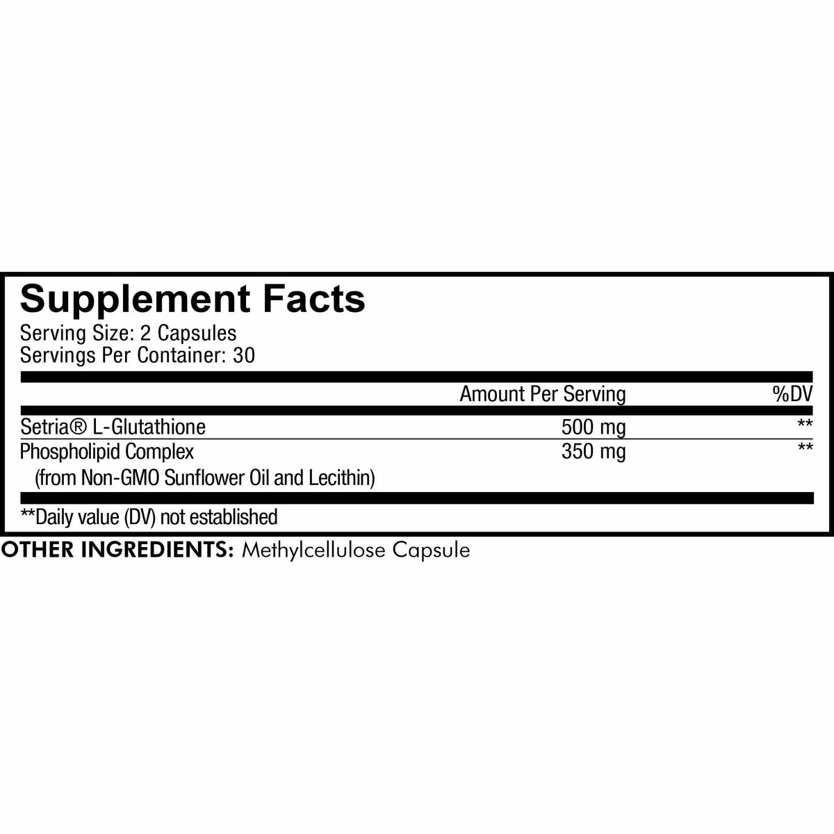 Codeage Liposomal Glutathione, Setria®  Glutathione Capsules, Phospholipid Complex, Vegan, Non-, 60 ct