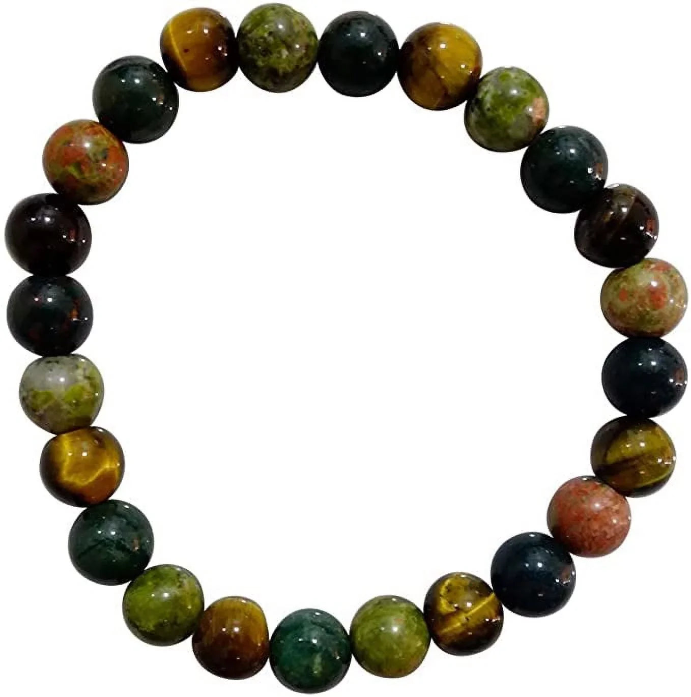 Genuine Tiger Eye, Bloodstone And Jasper Gemstone Stretch Bracelets For Women & Men, Handmade Fashion Bracelets, Adjustable Designer Jewelry Gifts
