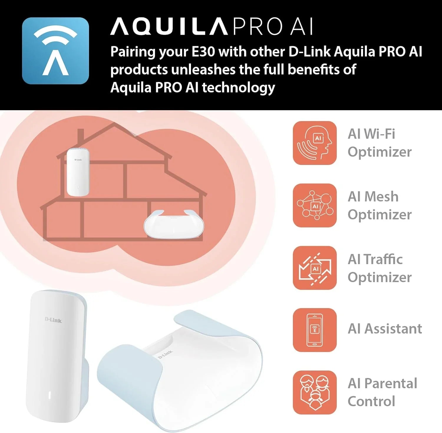 '-Link  Mesh WiFi 6 Range Extender | 1x Gigabit  Port |  | Cover up to 2300 Sq. ft ()