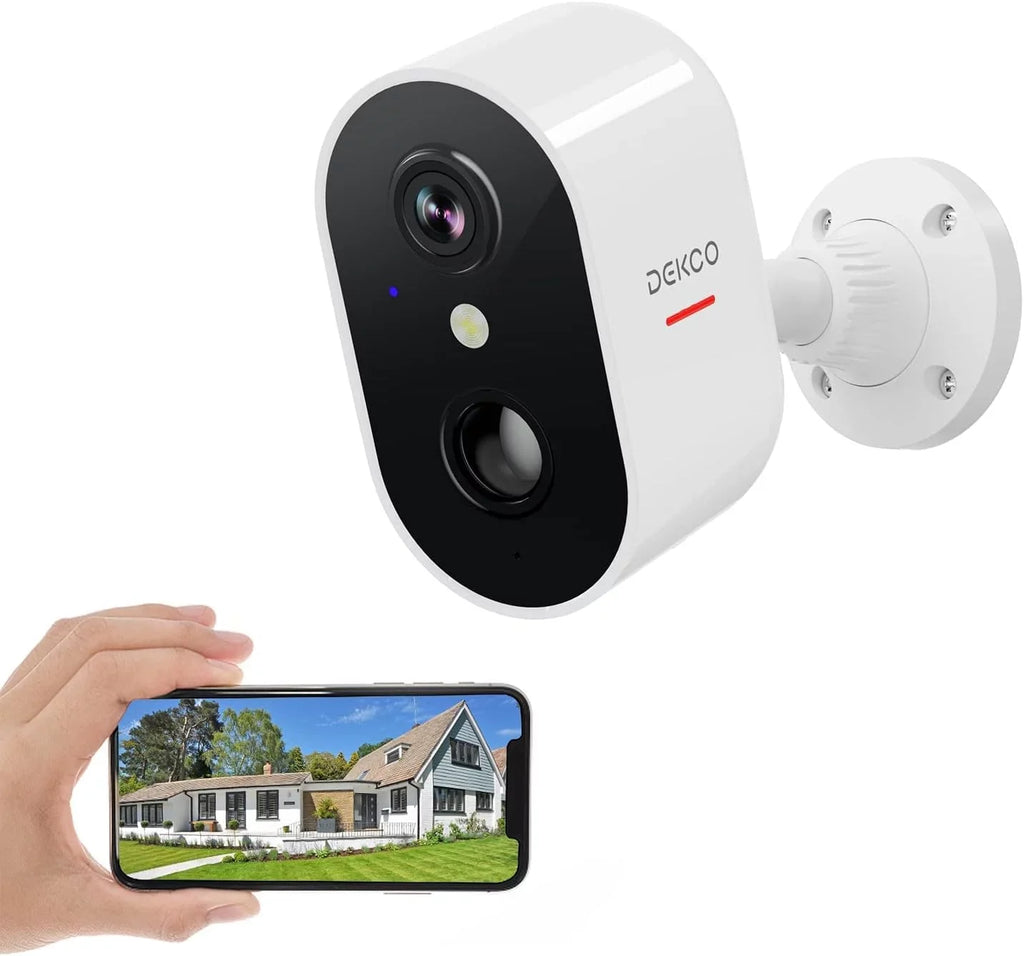 2K Wireless Security Camera Outdoor /Indoor with Spotlight & Siren,Rechargeable Battery Powered WiFi Home Surveillance Camera with Color Night Vision 2-Way Audio Motion Detection