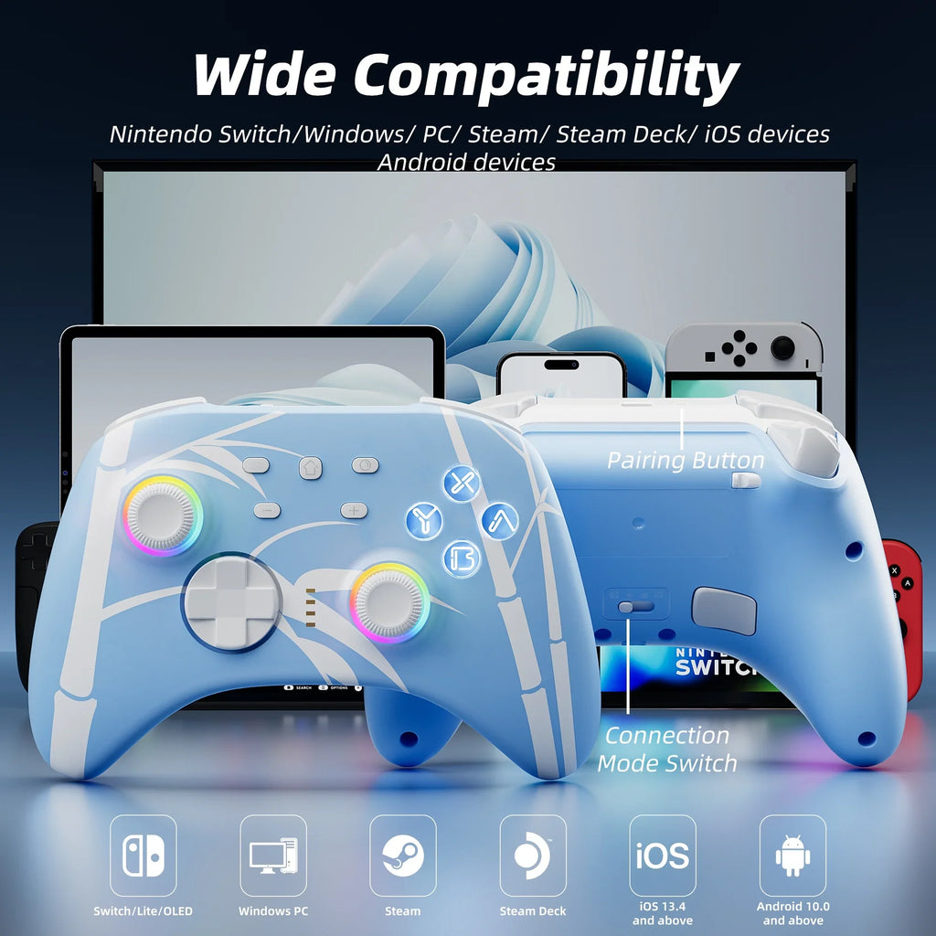 Mario Kart 8 Deluxe Game Disc and Upgraded Switch Pro Controller for Nintendo Switch///Android/Steam with Hall Effect Joysticks Triggers Pink, 2 Pairs of Joysticks