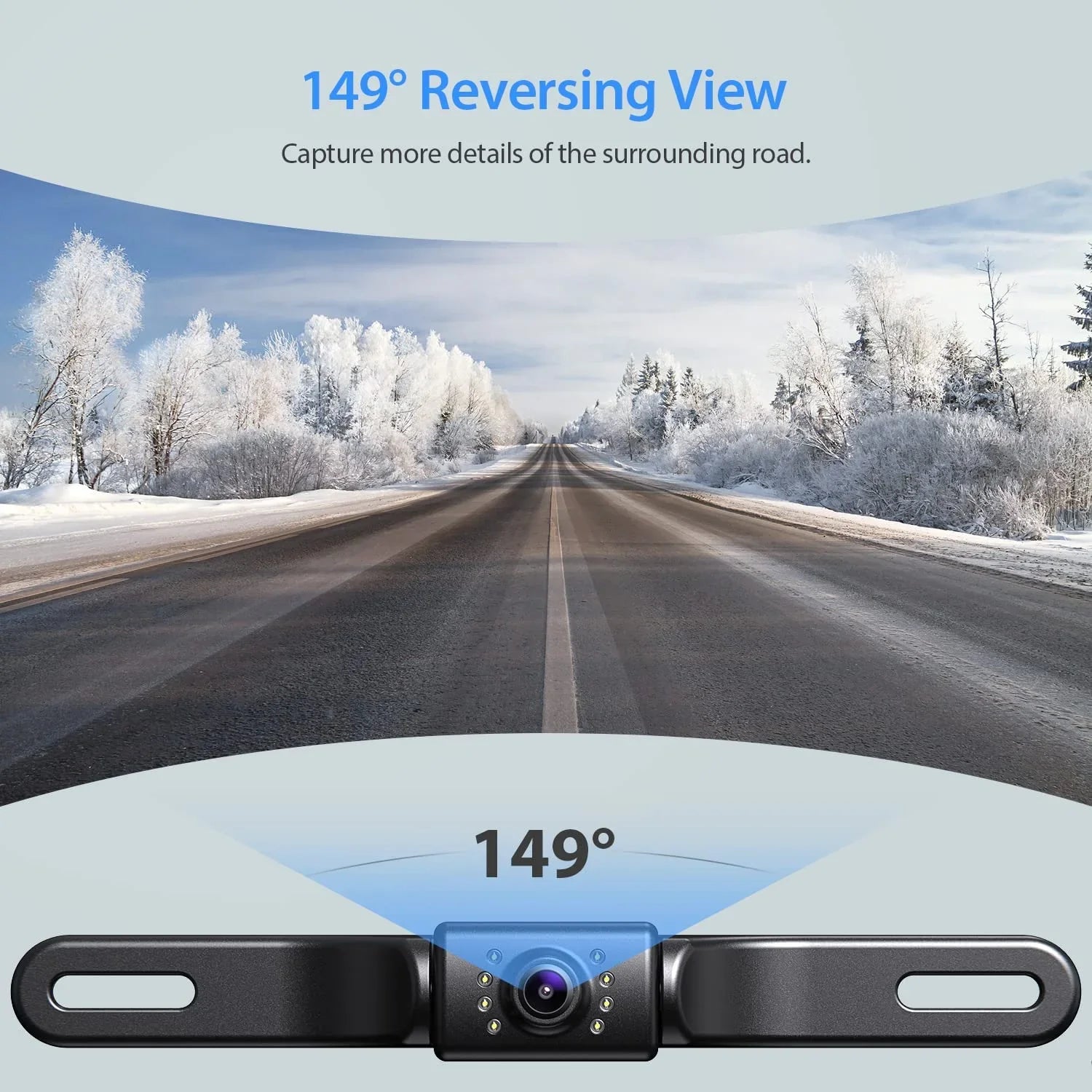 eRapta  Backup Camera with Monitor 4.3" License Plate Back up Camera for Car or Truck Vehicles Rear View Camera Reverse Camera with Night Vision  Waterproof