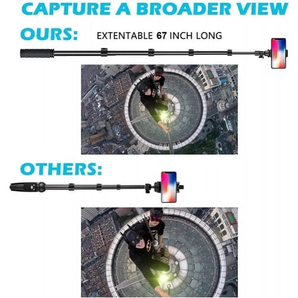 Wireless Tripod Selfie Stick for iPhone 14/14 Pro/Pro Max/13/13 Pro/Pro Max/12 Pro/Pro Max/Pro Plus/Max Mini - Monopod Remote Shutter Built-in Self-Portrait Extendable Stand