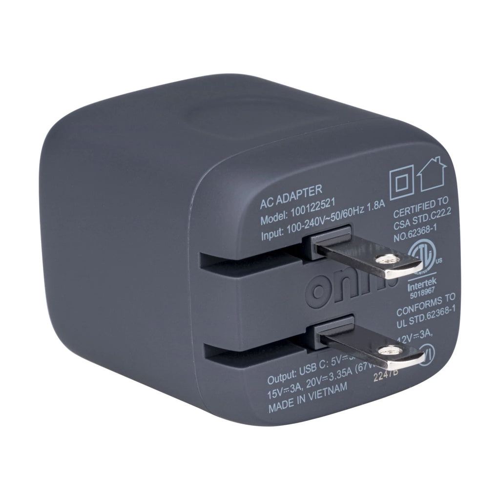 onn.  67W Laptop Charger with 1 - Port, Compatible for Apple,Dell,,Asus,Acer,Lenovo,Grey