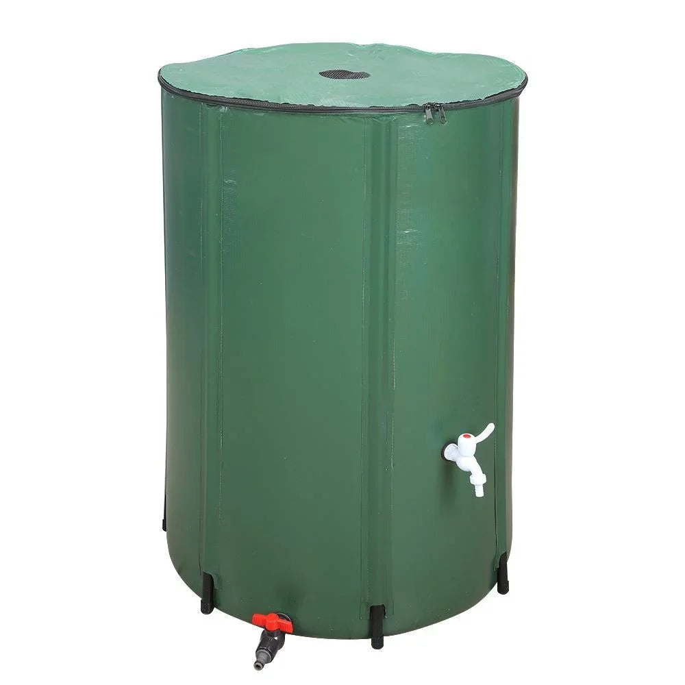 GoDecor 100 Gallon Rain Barrel Outdoor Patio Water Storage Barrel Green