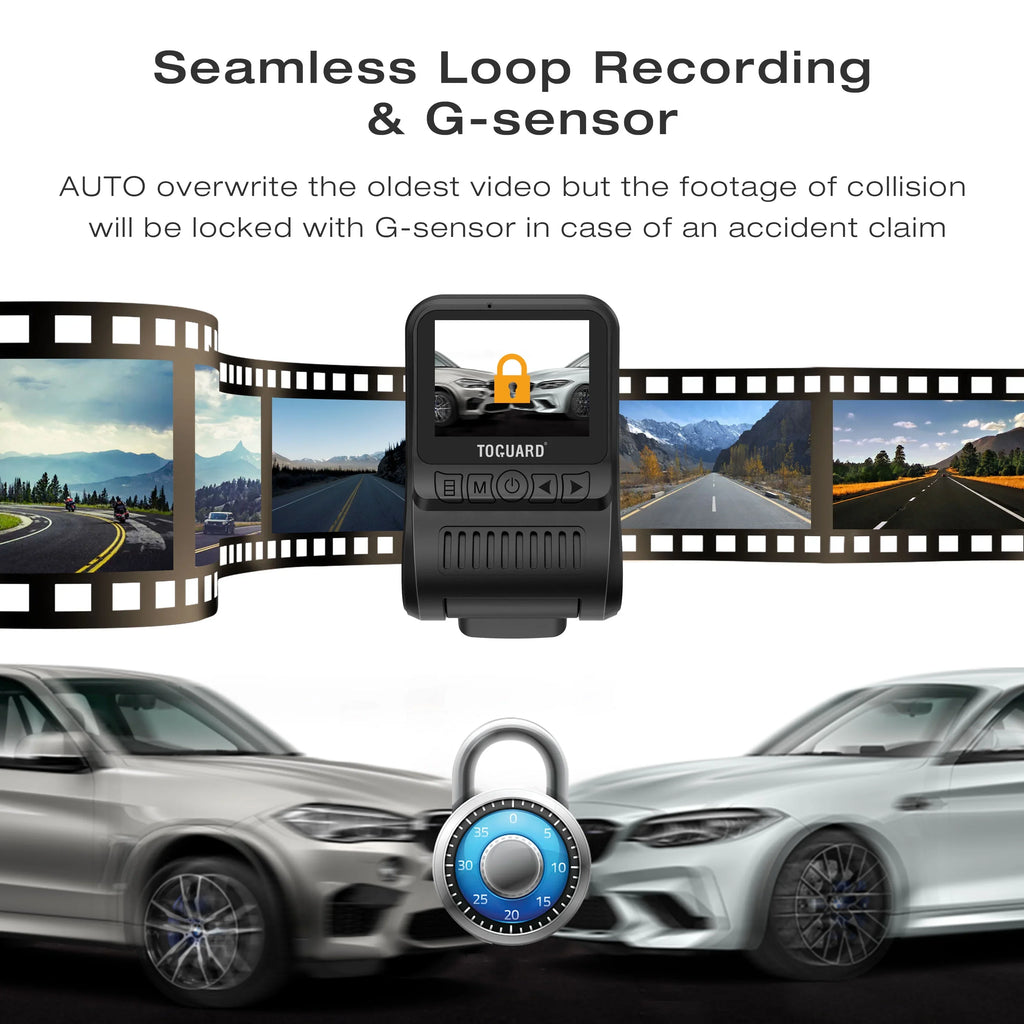 Campark Dual 1080 Dash Cam Front and Inside, 1.5"  Car Camera, Dash Camera for Cars with  Night Vision, Loop Recording, 170° Wide Angle, 24H Parking Monitor