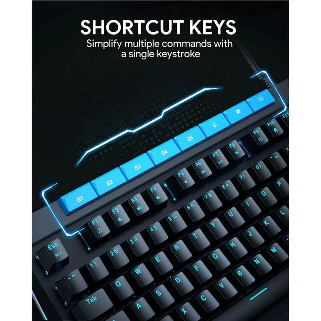 Mechanical Keyboard Blue Switches 104key with Volume Control Button
