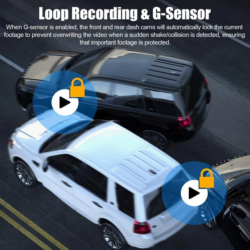 Dual Lens Car  Dash Cam Video Recorder -Sensor 1080P Front And Rear Camera