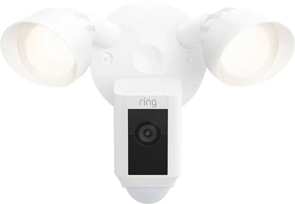 Restored Ring_Floodlight Cam Wired Plus with Motion Activated , White, 2021 Release, Outdoor, WiFi, /Network (Refurbished)