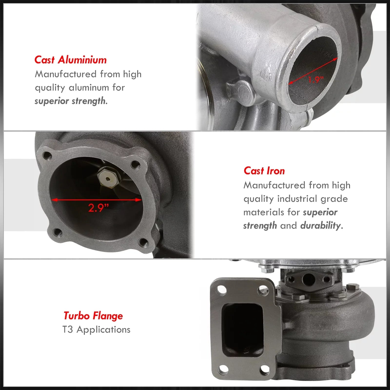 Distributors     Turbocharger Water & Oil Cooled 0.70  Compressor 0.82 / Turbine  4-Bolt Flange Turbo Charger Boost Anti-Surge Compatible/Replacement For Universal Car