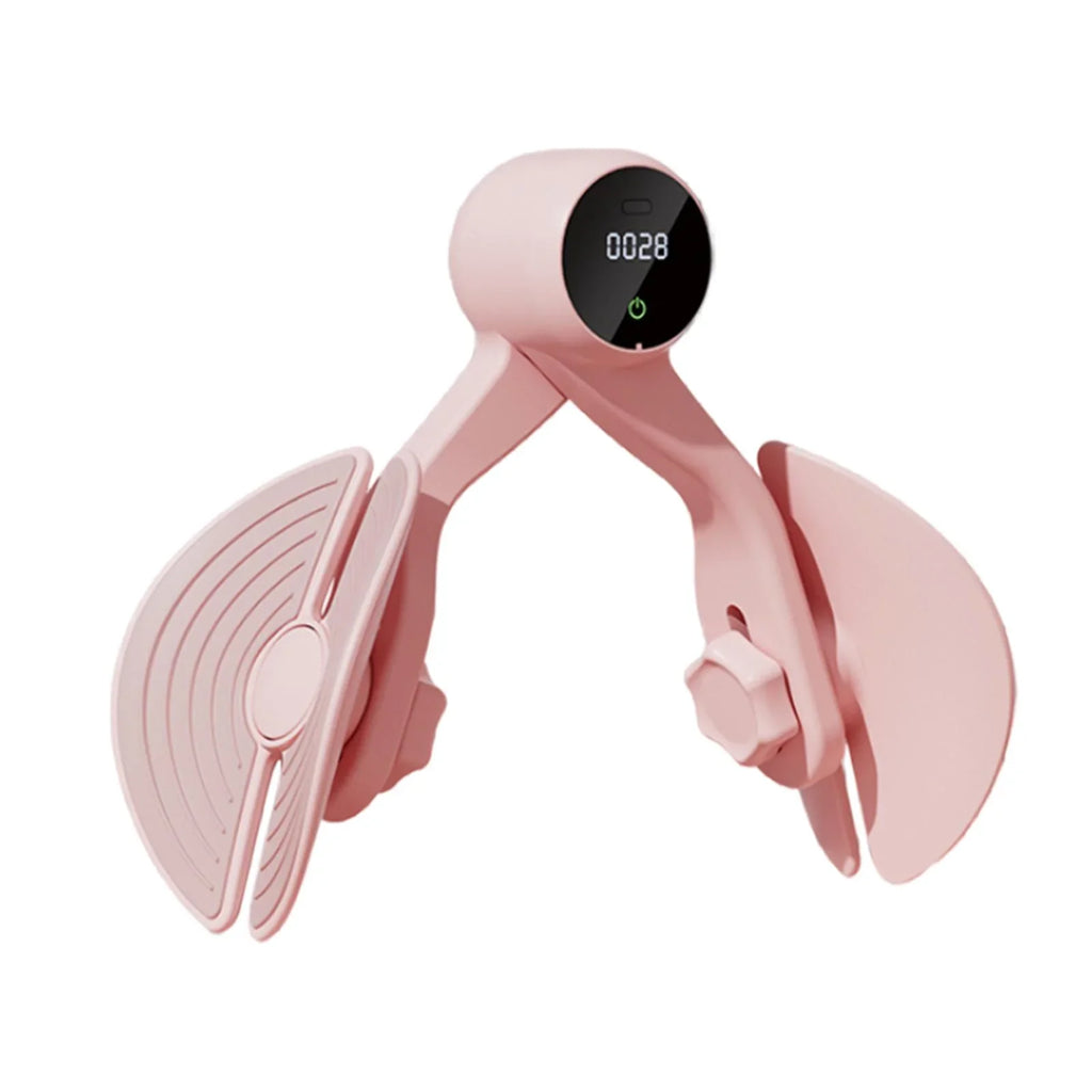 Inner Thigh Exerciser, Hip Trainer with Counter, Leg Machine Thigh Muscle Strengthening, Workout Home Gym Compact, Hip Thigh Exerciser Trimmer Pink