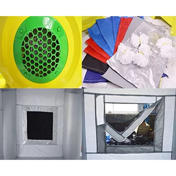 Inflatable Spray Painting Booth Car Paint Portable Cabin with 2 Blowers Tent External 19.6*9.8*8.2ft