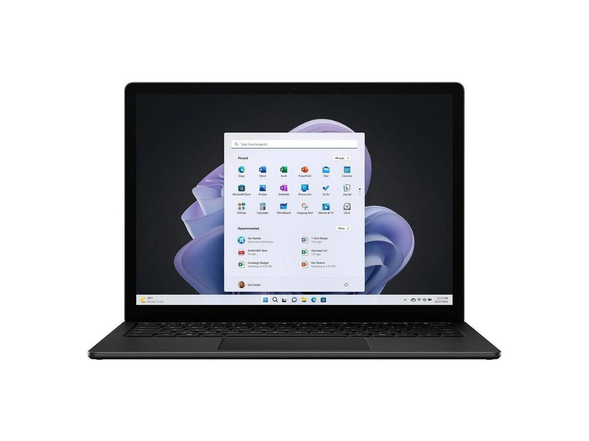 Microsoft Surface Laptop 5 13.5" Touchscreen Notebook - Intel Core i5 12th Gen i5-1245U - 16    - 256   - Windows 10 Pro - Intel Iris Xe Graphics - Matte Black -  Compliant  -00002