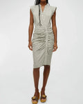 Veronica Beard Women's Army White Ruched Shirtdress, 8