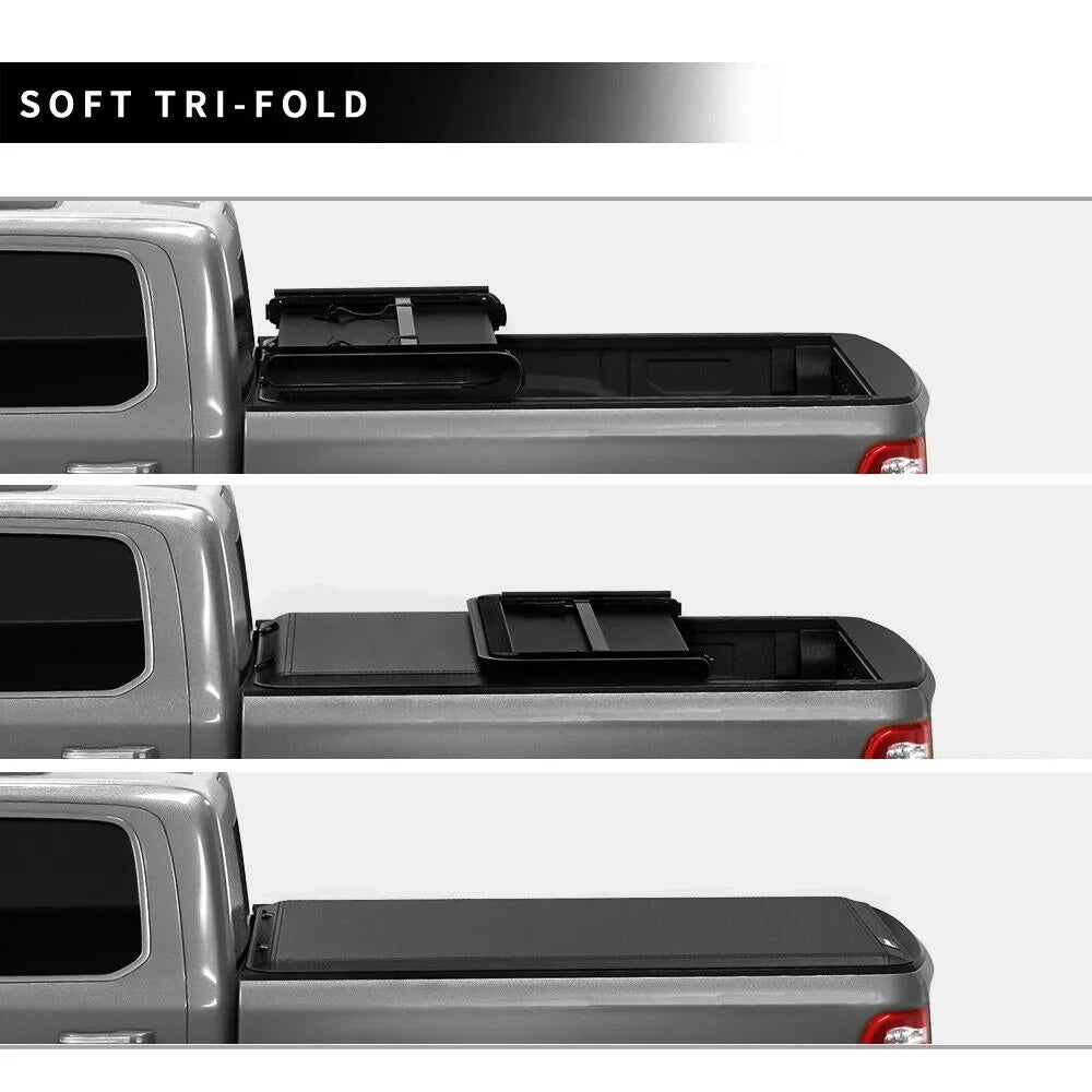 Ledkingdomus 5 ft Bed Soft 3-Fold Truck Bed Tonneau Cover Compatible with 2005-2023 Nissan Frontier  fit Mexico