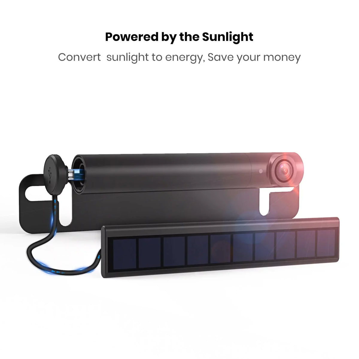 Auto-Vox Solar Wireless Backup Camera for Campervans, 2 Channel Wireless License Plate Back Up Rear View Camera with Solar Panel for Trucks Trailers ()