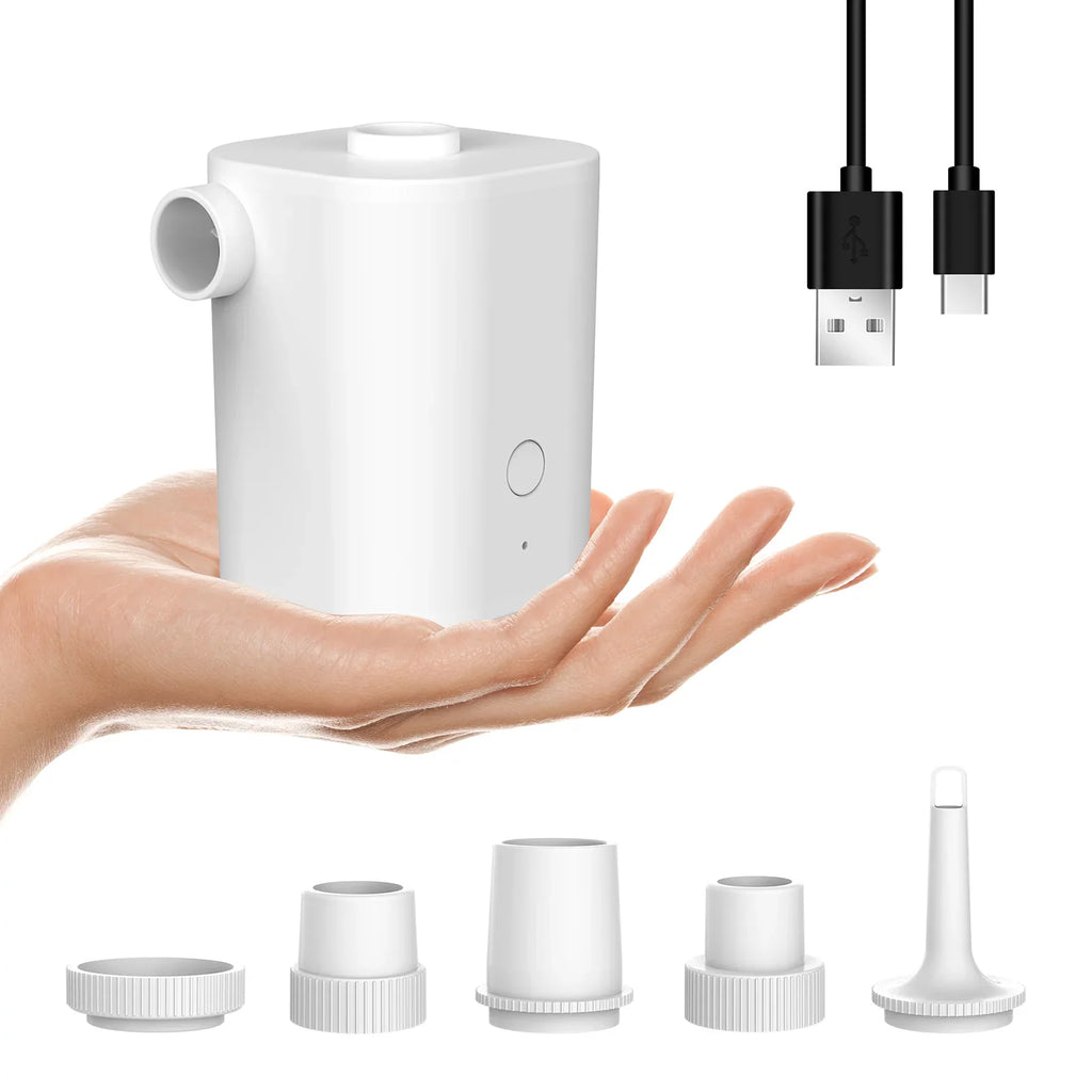 Electric Air Pump with 5 Nozzles  Quick Air Pump with 2500mAh Battery for Inflator Deflator Pumps Inflatables Air Mattress Air Bed Pool Toy Swimming Ring