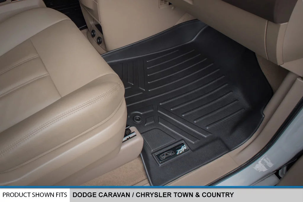 Smartliner Custom 1st 2nd & Cargo Floor Mat Set for Grand Caravan/Town & Country