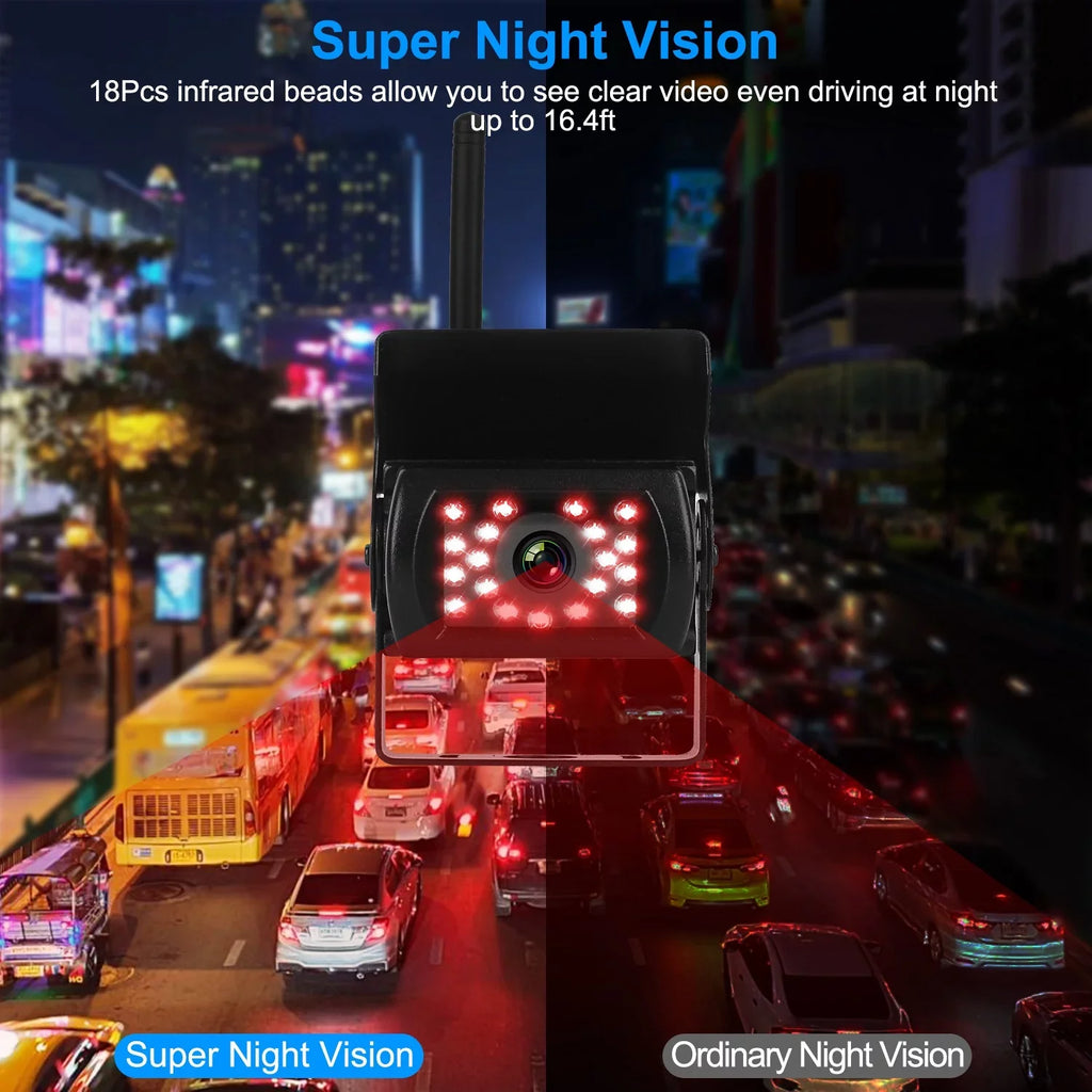 Wireless Backup Camera, Monitor Reverse Camera, Car Rearview Parking Reverse System,  Waterproof Car Parking Reverse System with 7In Screen Night Vision 2.4G Stable Signal for Car Trunk Van