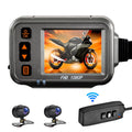 moobody Motorcycle Dash Cam,WiFi Dual 1080p Motorbike Camera ,120° Wide Angle,Parking Monitoring, Timed Recording After Flameout Full Body Waterproof Night Vision With 32G storage card