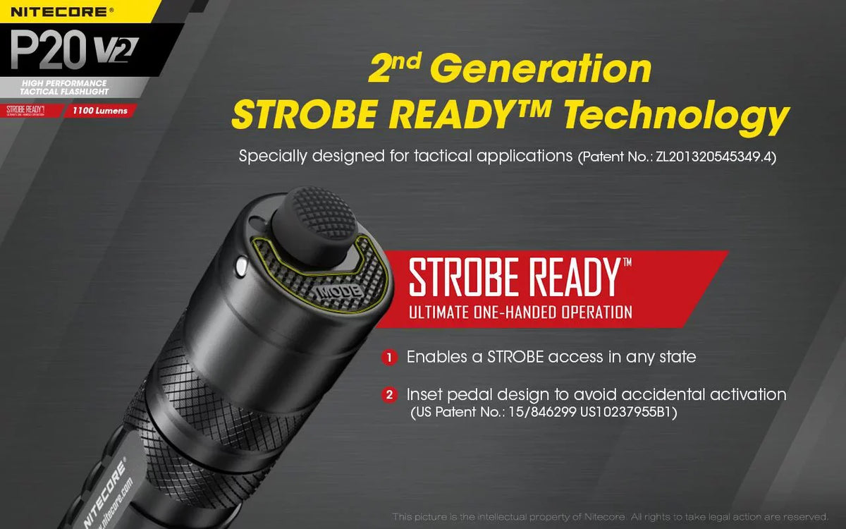 Combo: Nitecore   Tactical  Flashlight -  -  - 1100 Lumens w/ Battery +2x Free Eco-Sensa  Batteries