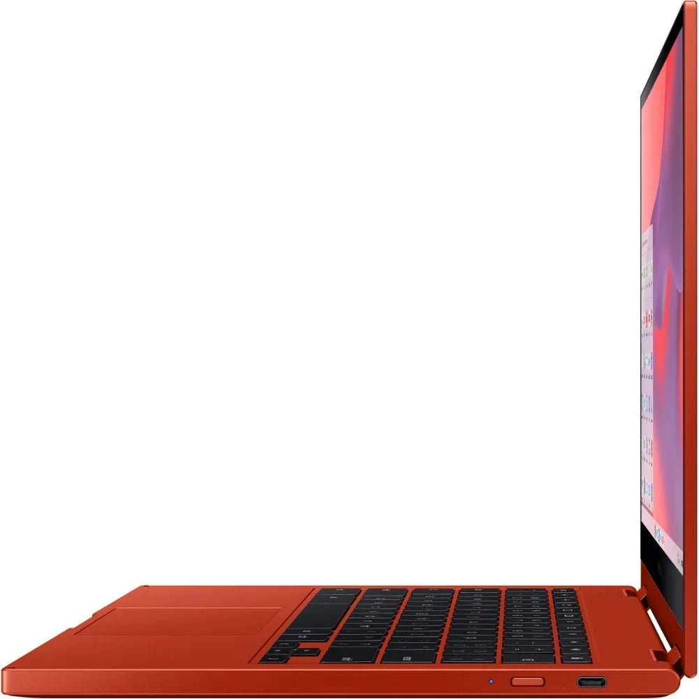 Samsung Galaxy Chromebook 2 13.3" (1920 x 1080) Touchscreen 2 in 1 Laptop, Intel Core i3-10110U, 8GB  , 128GB eMMC, Backlit Keyboard, Chrome , Fiesta Red with Tigology Accessories