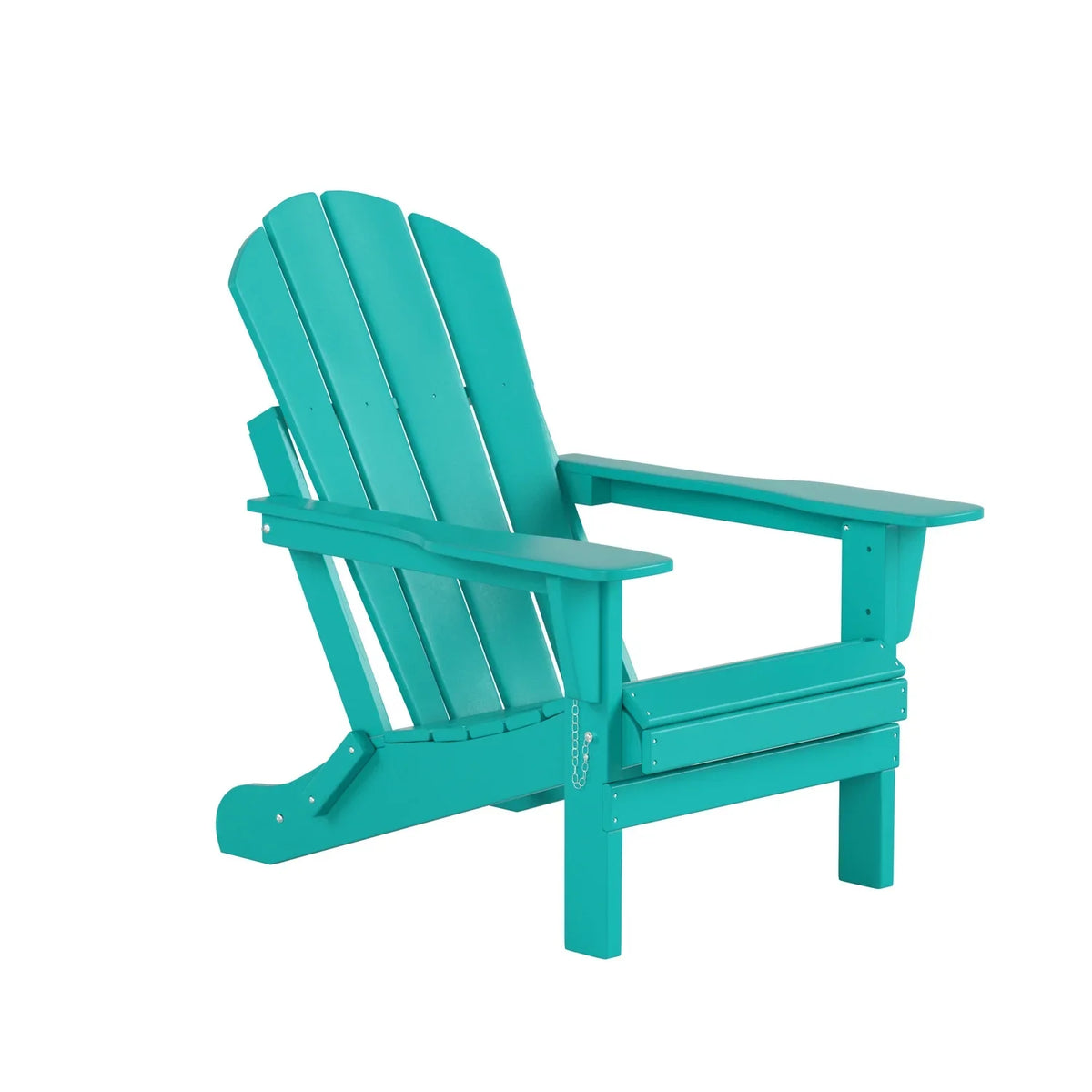 Classic Outdoor Patio Folding Poly Adirondack Chairs (Set of 4), Turquoise