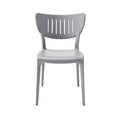 Modern Grey Plastic Chair with Vertical Slats