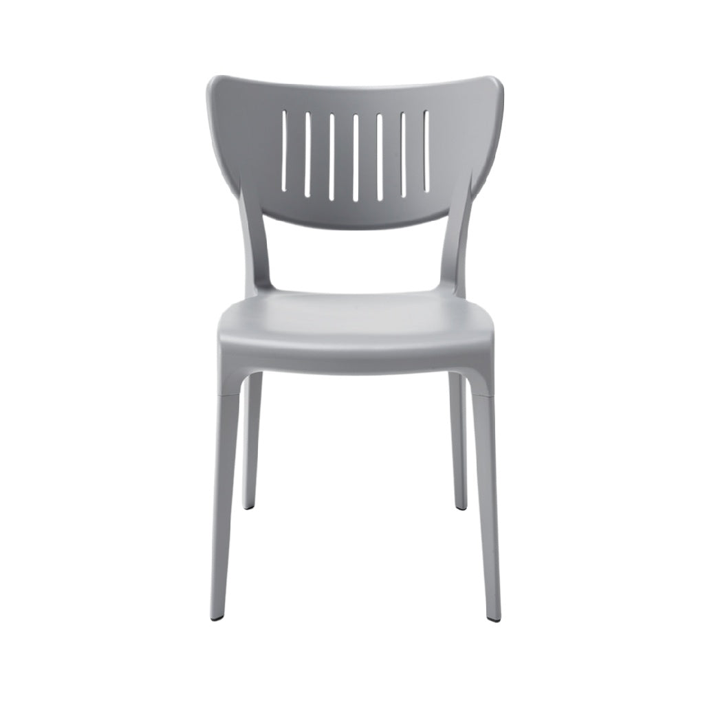 Modern Grey Plastic Chair with Vertical Slats