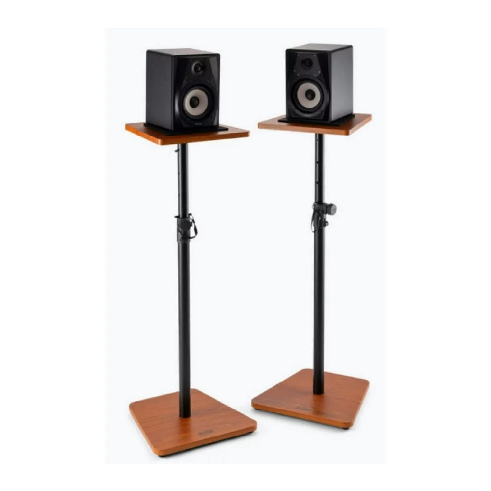 On Stage  Wood Studio Height Adjustable Non-Slip Monitor Stands (2-Pack, Rosewood)