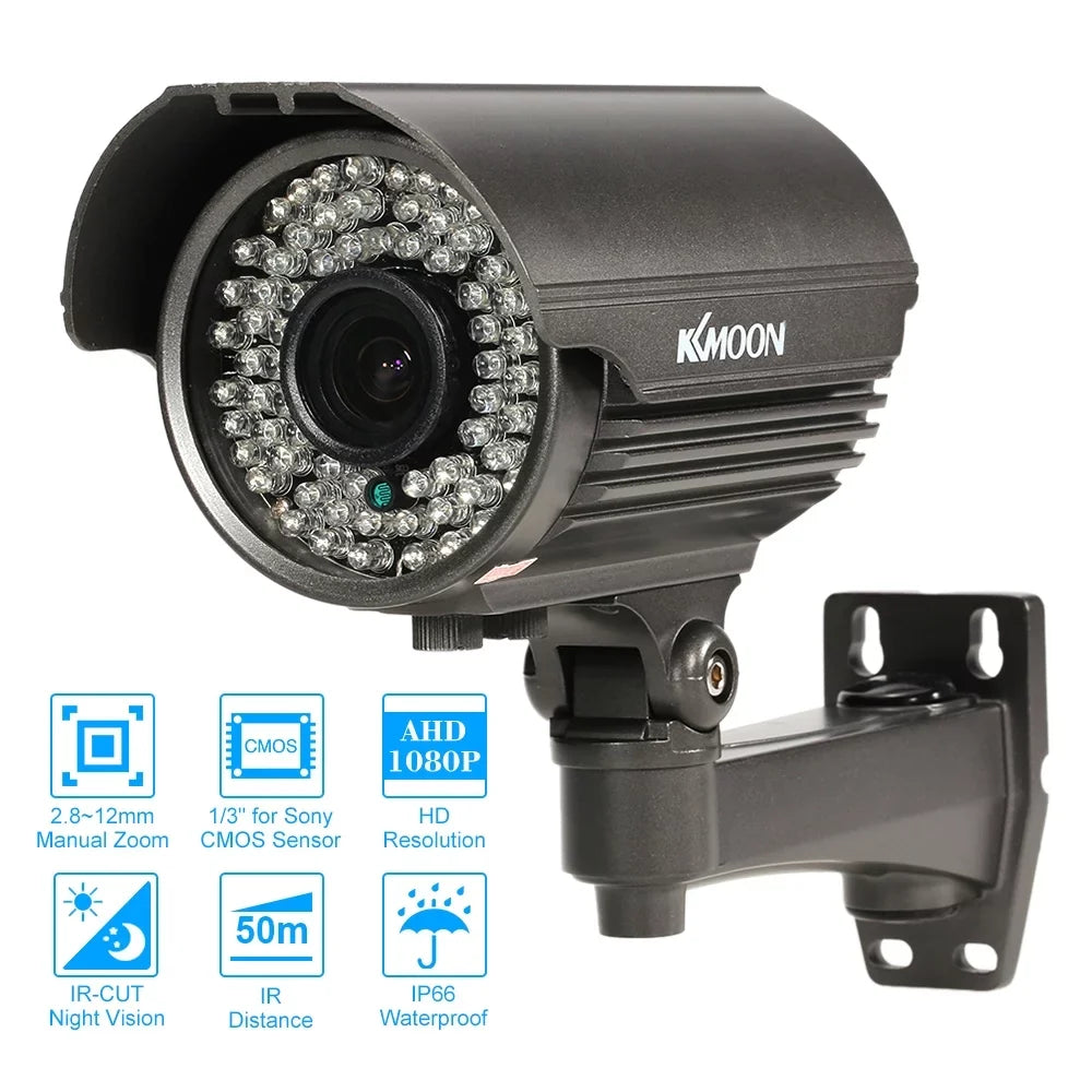 Andoer 1080P   Analog Camera, Manual Zoom Varifocal Lens, 1/3”  2.0MP,  , 72  , Night Vision, Weatherproof Indoor