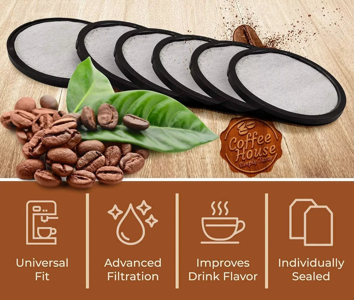 24-Mr. Coffee Replacement Charcoal Water Filter Disk for Most Mister Coffee Machine Brewers, White