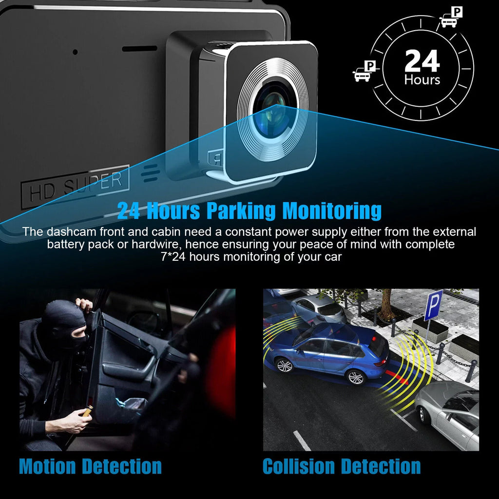 Dual Lens Car  Dash Cam Video Recorder -Sensor 1080P Front And Rear Camera