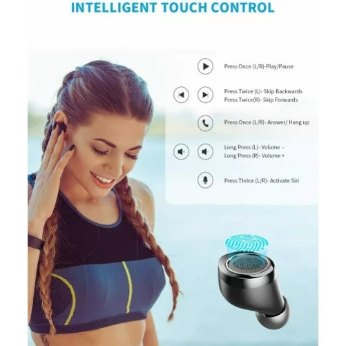 Wireless Earphones  True Stereo Earbuds Headphones w Mic Charging Case  Display  for Motorola Moto  (2020), One 5G, Razr (2020) (2019), Edge (2021) - Nokia 3.1, 7.1, ,  Endi