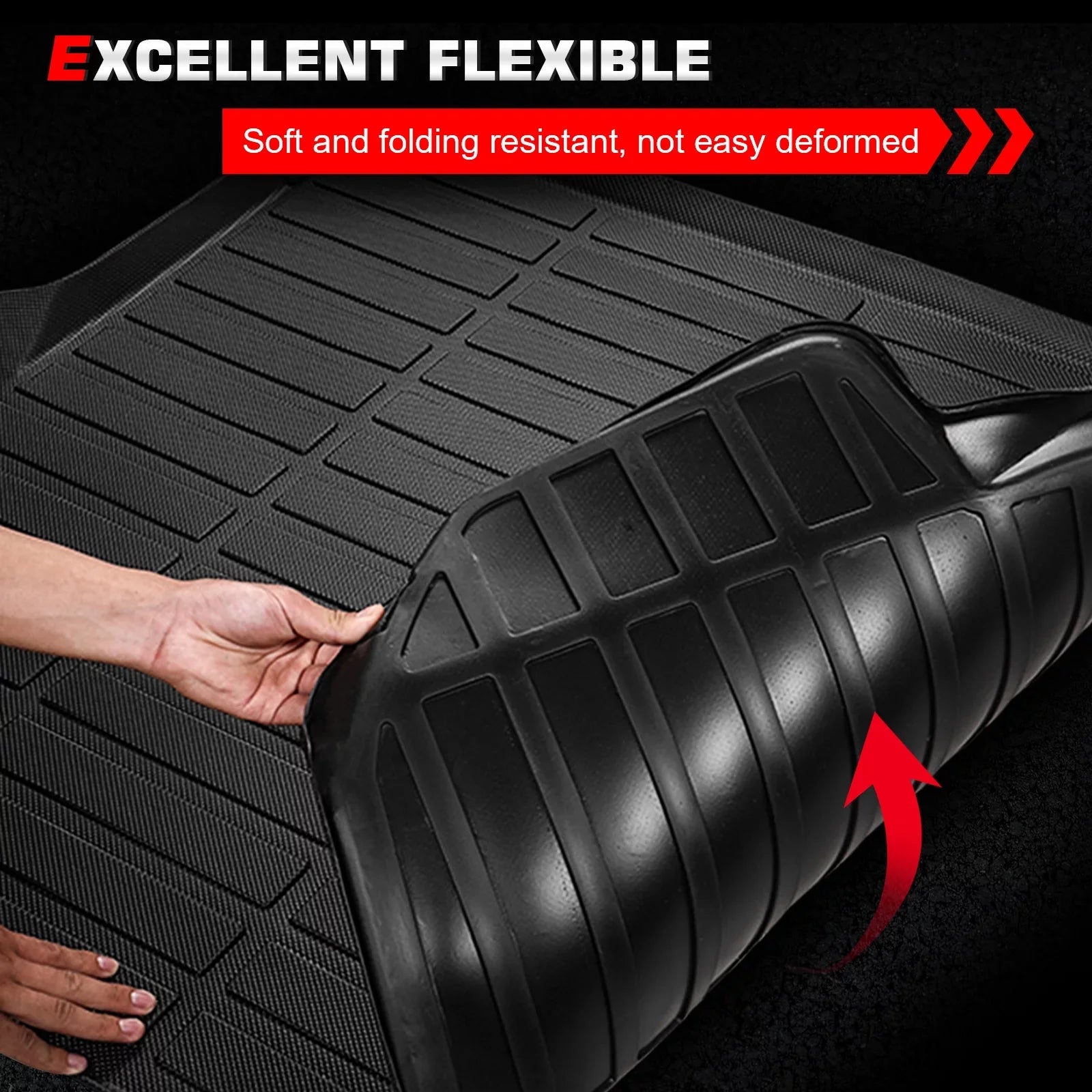 Ikon Motorsports Trunk Mat Compatible With 2023-2024 Honda -, Black 3D Molded Car Rear Carpets Liner Protection  Thermo Plastic Elastomer All Weather Boot Tray Cover Protector Pad