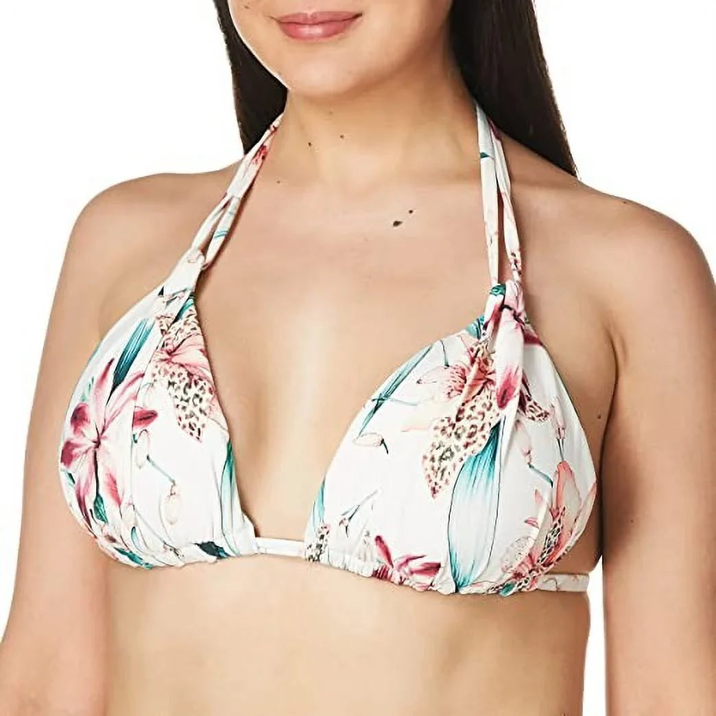 La Blanca    Flyaway Printed Halter Bikini Swim Top,  4