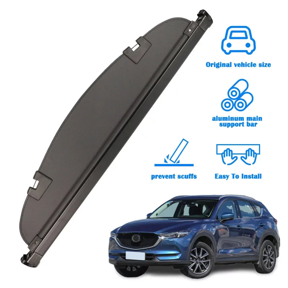 Fit Mazda -5 2013 2014 2015 2016 Black Retractable Cargo Cover  for Mazda -5 2013-2016  Accessory Rear Trunk Area Privacy Shield Shade Cover With Rebounding Plastic