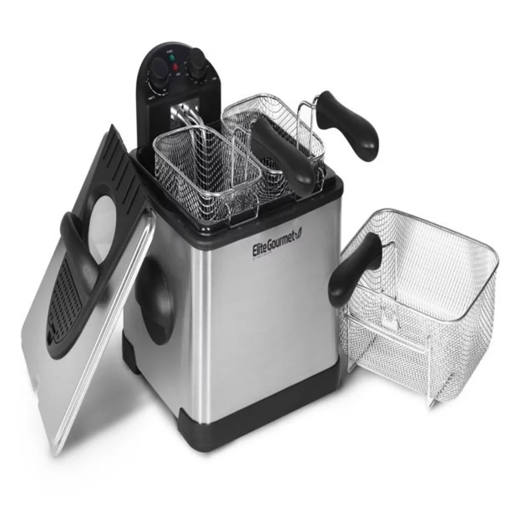 Elite Platinum 4Qt. Dual Deep Fryer with 3 baskets -401T